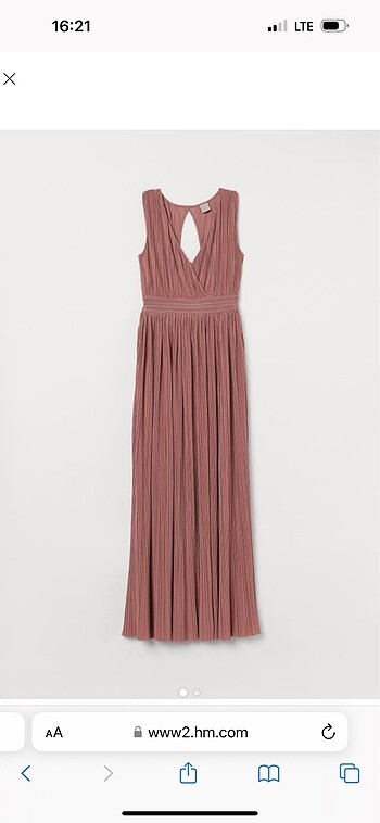 H&M pilili uzun elbise