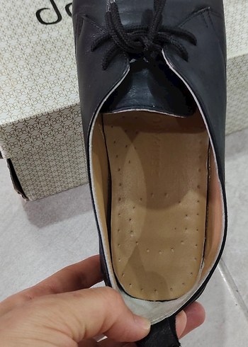 Deripapuç orjinal Siyah Deri Kadın Klasik Ayakkabı - Görsel 3