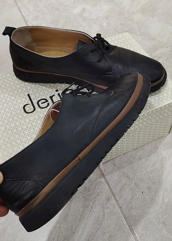 Deripapuç orjinal Siyah Deri Kadın Klasik Ayakkabı - Görsel 2