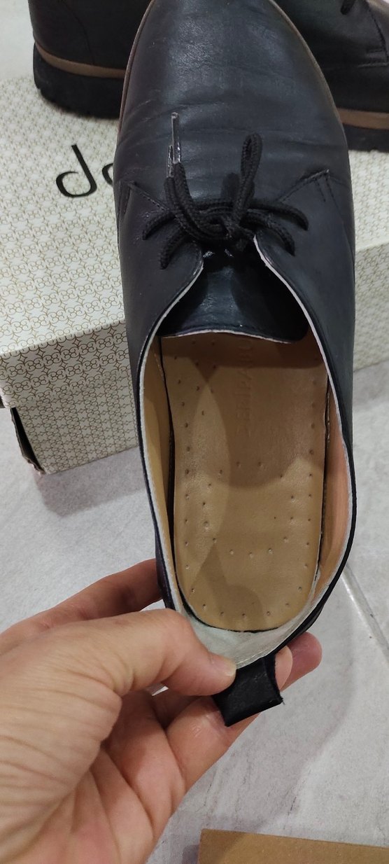 Deripapuç orjinal Siyah Deri Kadın Klasik Ayakkabı - Görsel 3