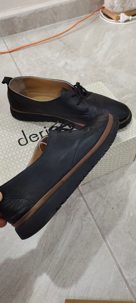 Deripapuç orjinal Siyah Deri Kadın Klasik Ayakkabı - Görsel 2