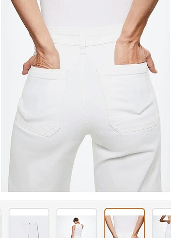 m Beden beyaz Renk Mango Yüksek Bel Culotte Kot Pantolon