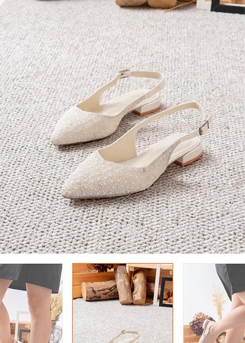 Beyaz Dantel Detaylı İnce Topuklu Kadın Ayakkabı - Görsel 3