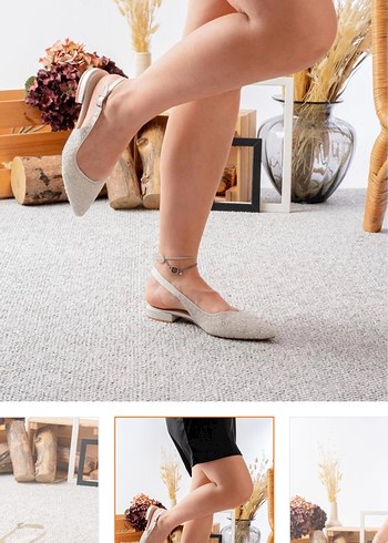 Beyaz Dantel Detaylı İnce Topuklu Kadın Ayakkabı - Görsel 2