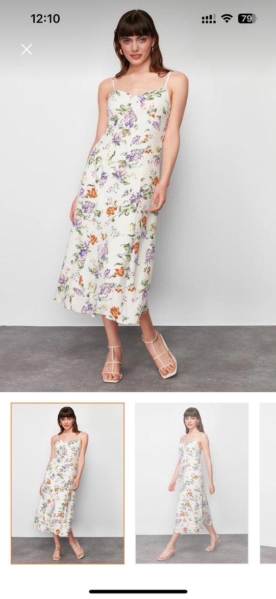 Dantel Detaylı Beyaz Çiçekli Uzun Midi Etek - Görsel 4