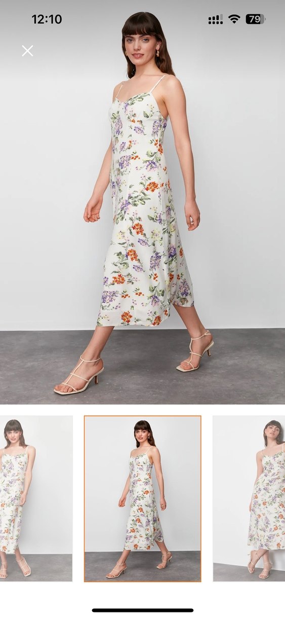 Dantel Detaylı Beyaz Çiçekli Uzun Midi Etek - Görsel 3