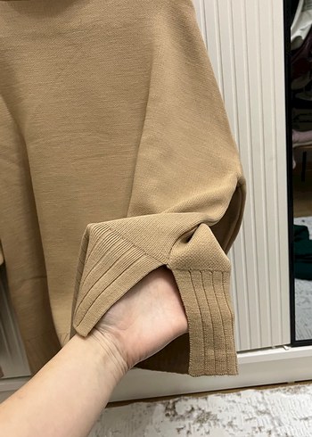 Bej Boğazlı Örme Kadın Kazak - Görsel 5