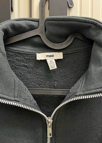 Fermuarlı Siyah Yüksek Yaka Kadın Sweatshirt - Görsel 2