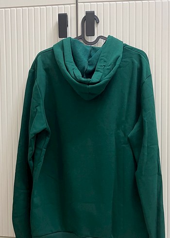 Uzun Kollu Yeşil Kapüşonlu Sweatshirt - Görsel 4