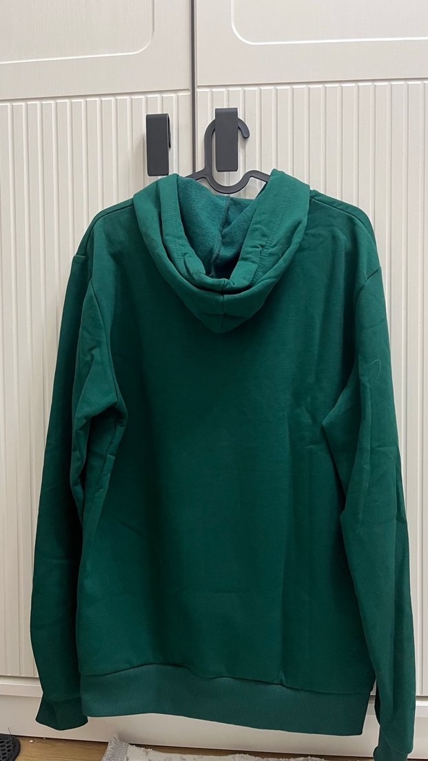 Uzun Kollu Yeşil Kapüşonlu Sweatshirt - Görsel 4