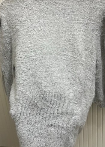 Gri Kadın Triko Yuvarlak Yaka Kazak - Görsel 5