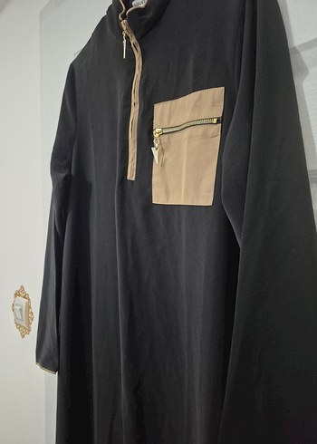 Cep Detaylı Siyah Uzun Elbise - Görsel 3