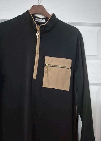 Cep Detaylı Siyah Uzun Elbise - Görsel 2