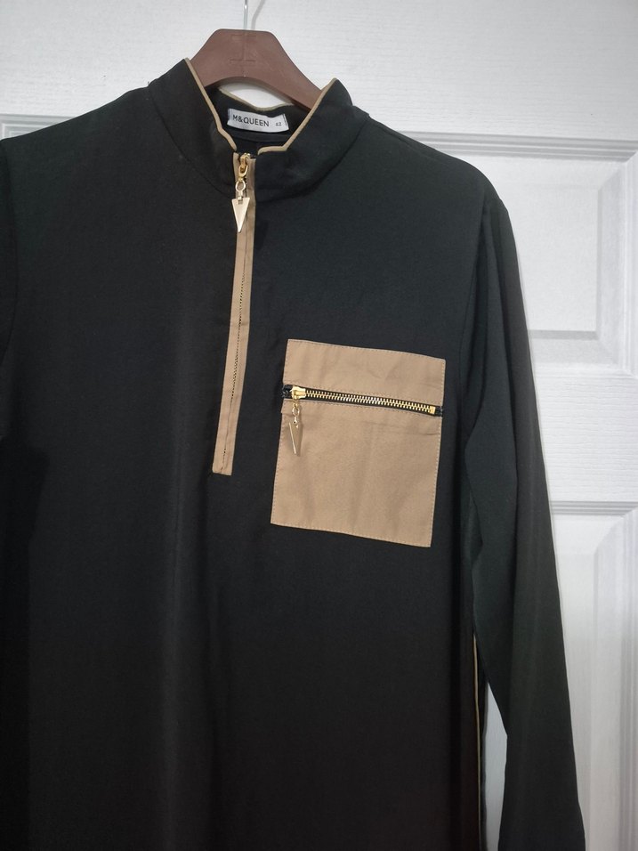 Cep Detaylı Siyah Uzun Elbise - Görsel 2