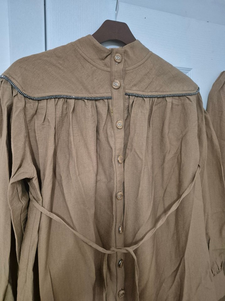 Bej Kemerli Uzun Kadın Takım - Görsel 3