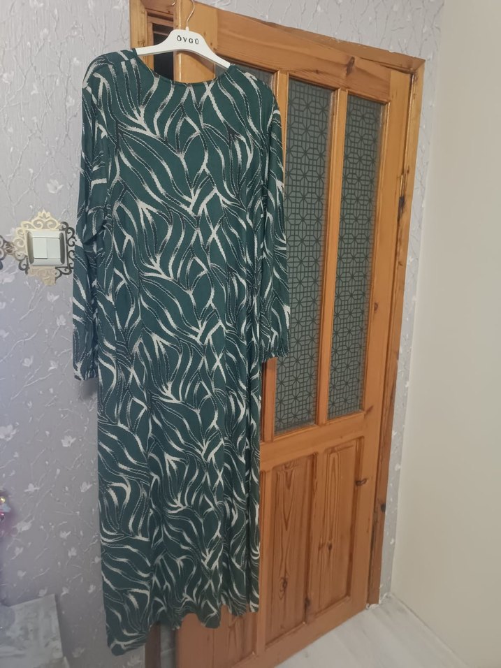 Yeşil Uzun Bohem Anne Elbisesi - Görsel 2