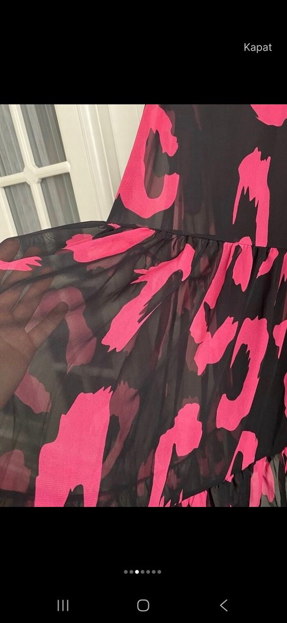 Fuşya tesettür şifon elbıse - Görsel 2