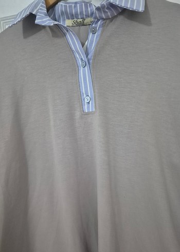 Bej Pamuklu Düğmeli Kadın Sweatshirt - Görsel 3