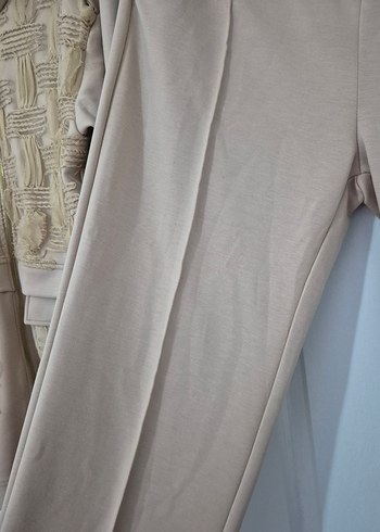 Bej Kadın Keten Takım, Fermuarlı, Regular Fit - Görsel 6