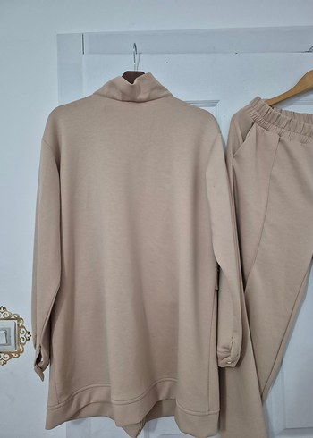 Bej Kadın Keten Takım, Fermuarlı, Regular Fit - Görsel 9