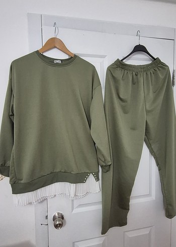 Kadın Haki Uzun Kollu Salaş Takım - Görsel 2