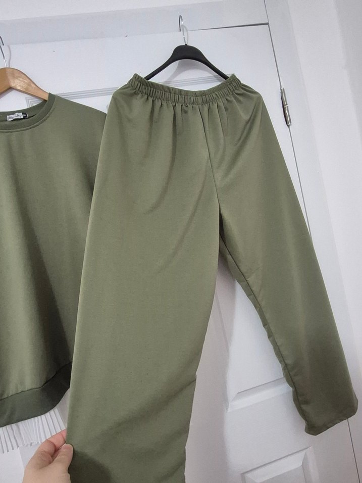 Kadın Haki Uzun Kollu Salaş Takım - Görsel 4