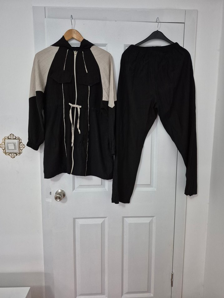 Siyah tesettür Kadın Eşofman Takımı - Görsel 3