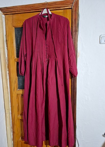 48 Beden bordo Renk bordo tesettür elbise