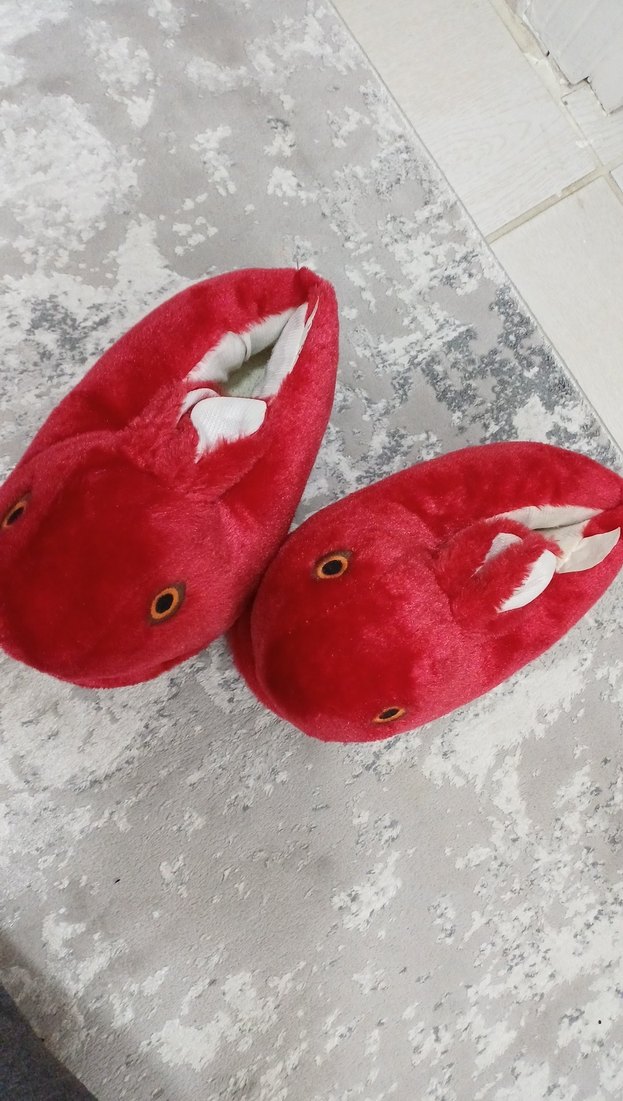 Kızlar için Kırmızı Sıcak Ev Terliği - Görsel 2