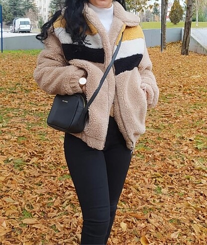 BERSHKA peluş mont