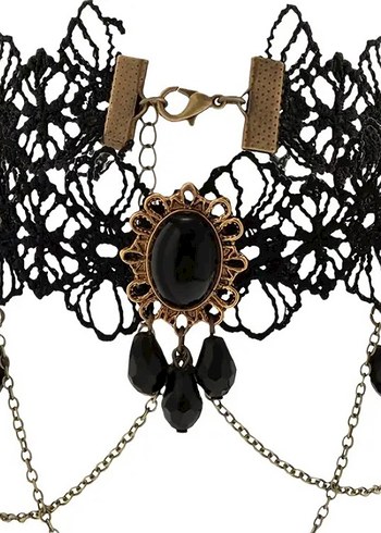 Dantel İşlemeli Siyah Zincirli Kol Aksesuarı - Görsel 5