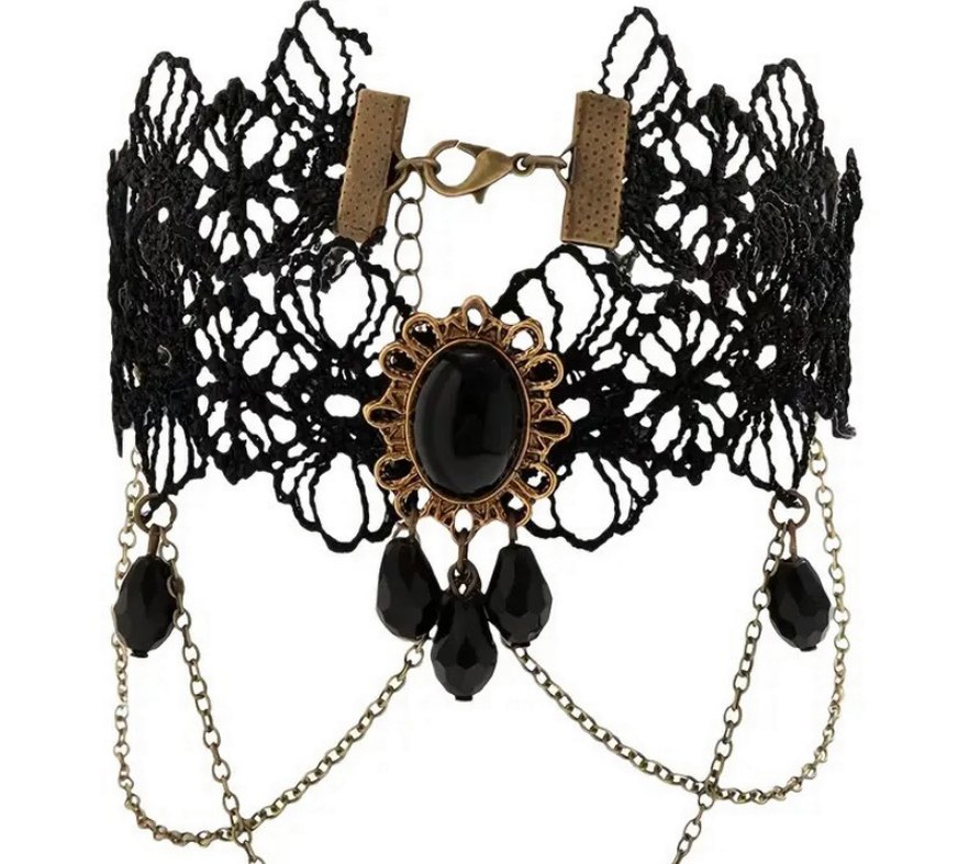 Dantel İşlemeli Siyah Zincirli Kol Aksesuarı - Görsel 5