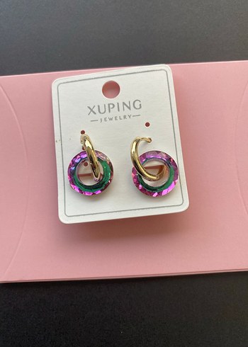 Renkli Pul Detaylı Mini Juping Küpe