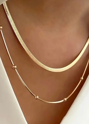 İtalyan zincirli ikili kolye - Görsel 2