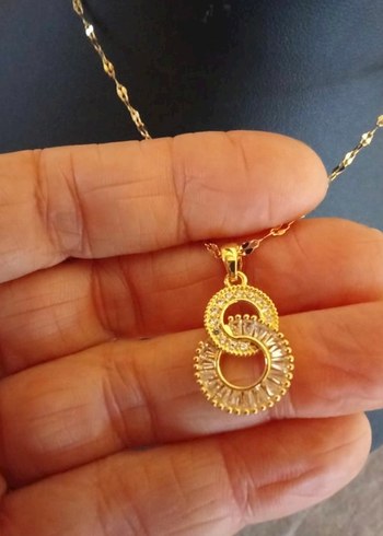 Altın Renkli zirkon spiral Kolye - Görsel 3