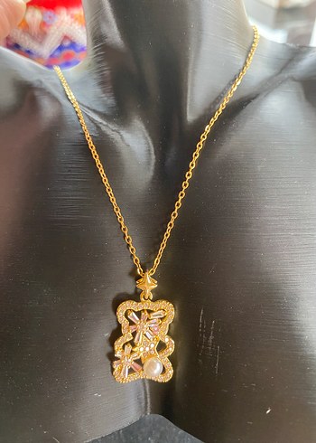 Renkli Mini Altın Zincirli Kadın Kolye - Görsel 5