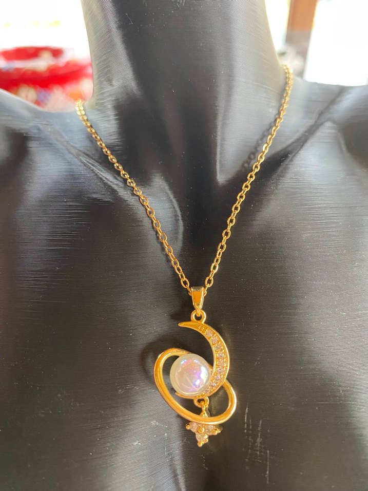 Renkli Mini Altın Zincirli Kadın Kolye - Görsel 2