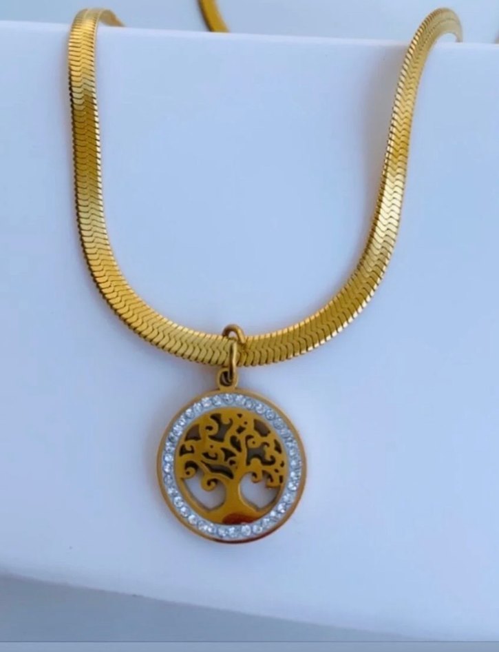 Altın Renkli Hayat ağacı kolye - Görsel 2