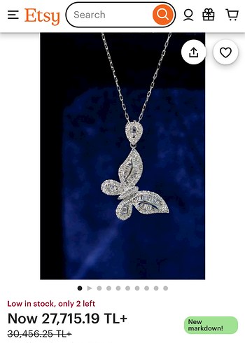 Zarif Kelebek Detaylı Uzun Kolye - Görsel 4