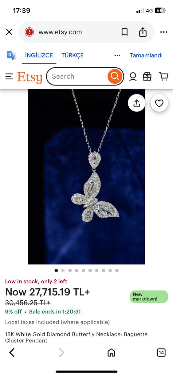 Zarif Kelebek Detaylı Uzun Kolye - Görsel 4