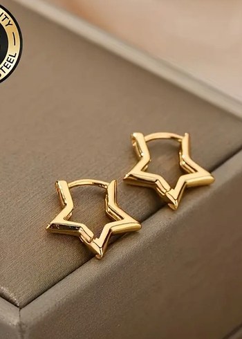 Zara Altın Renkli Mini Kemerli Yıldız Küpeler