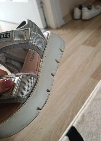 Gri Platform Taban oldukça rahat ortopedik kız çocuk Sandalet - Görsel 3