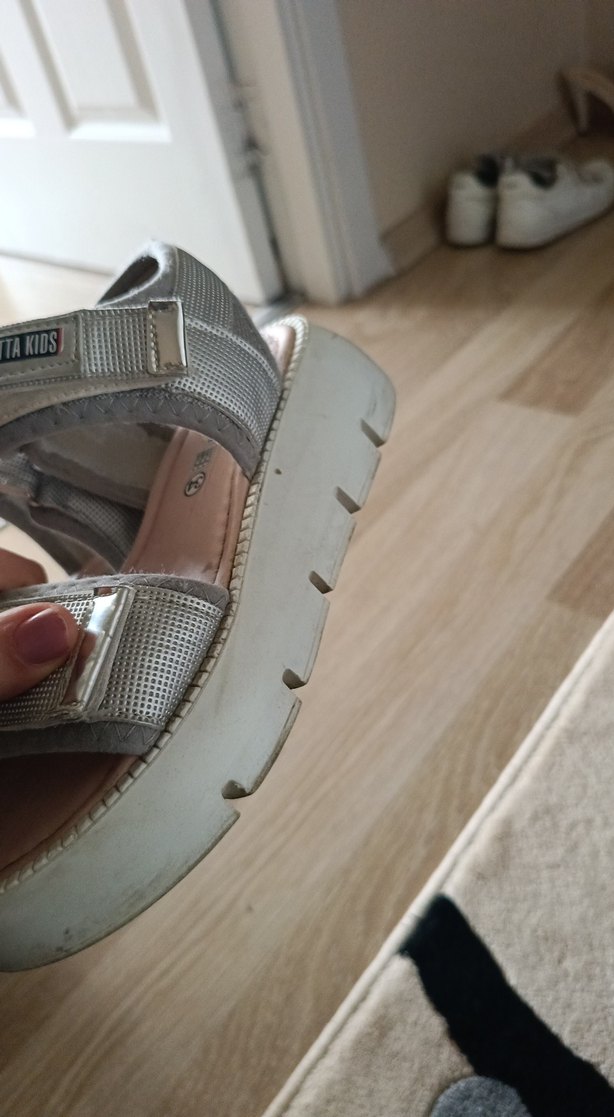 Gri Platform Taban oldukça rahat ortopedik kız çocuk Sandalet - Görsel 3