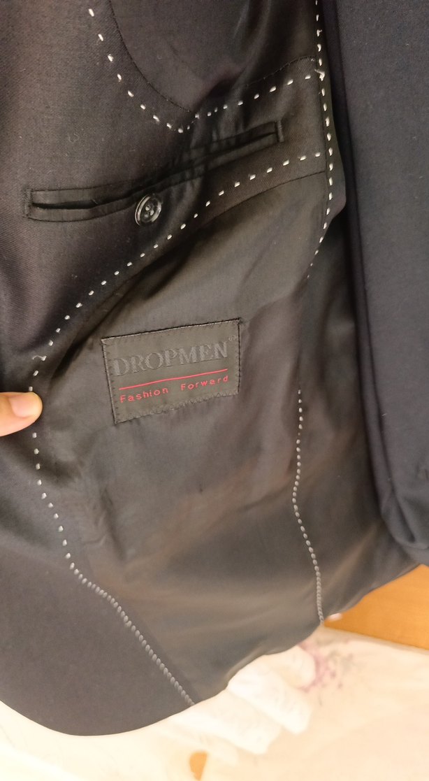 Siyah Düğmeli Erkek Takım Elbise Ceket ve Pantolon - Görsel 3