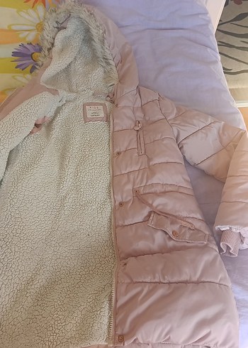 Peluş Detaylı Pembe Kaban - Görsel 5