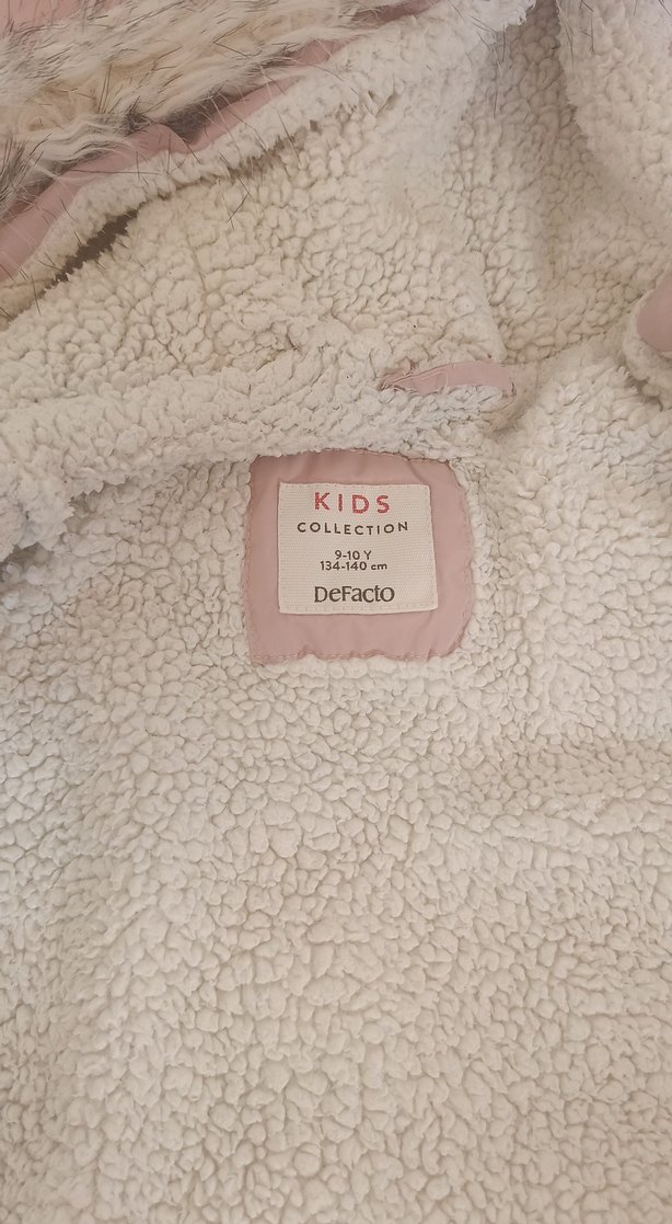 Peluş Detaylı Pembe Kaban - Görsel 4