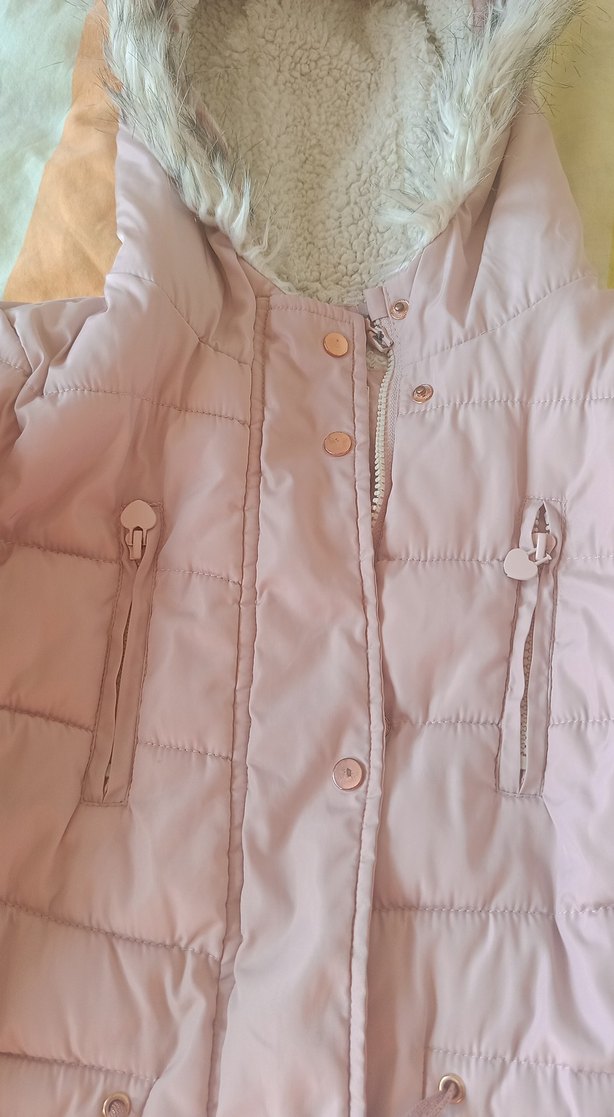 Peluş Detaylı Pembe Kaban - Görsel 2