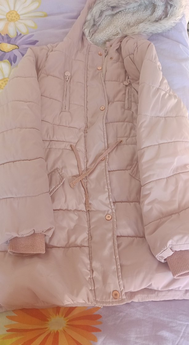 Peluş Detaylı Pembe Kaban - Görsel 3