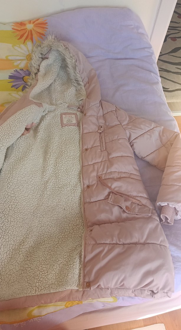 Peluş Detaylı Pembe Kaban - Görsel 5