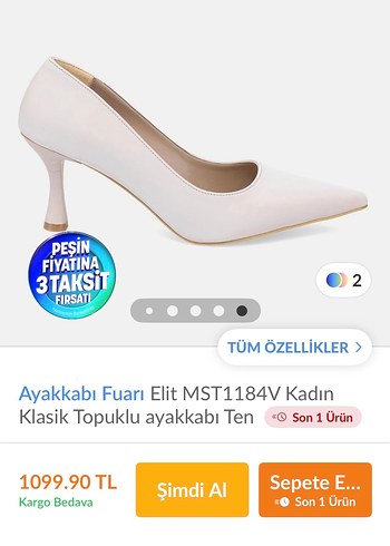 Beyaz Stiletto Topuklu Kadın Ayakkabı - Görsel 3